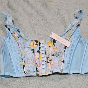 Victoria's Secret Blue Floral Lace Women's Top